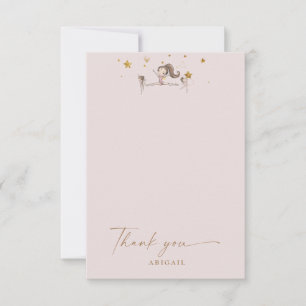 Pink Gymnastics Tumbling Birthday Thank You