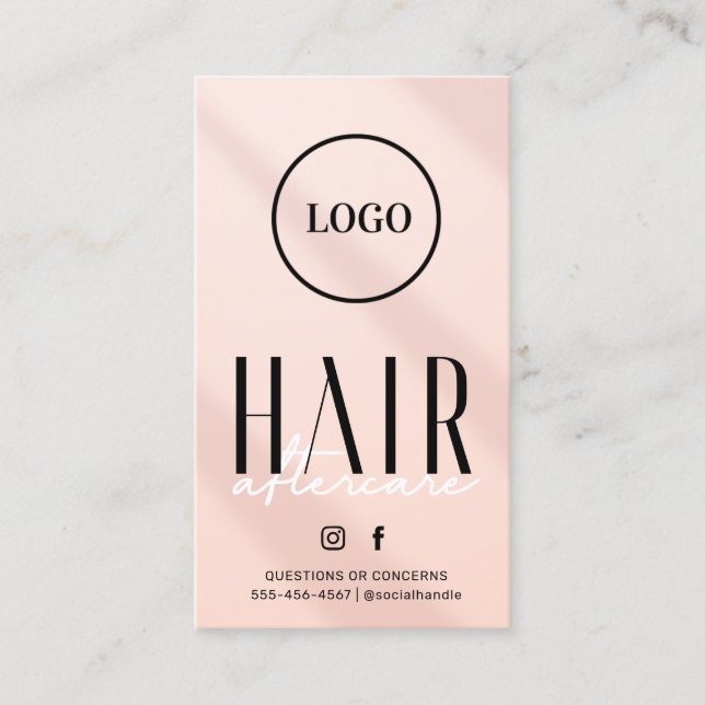 Pink Hair Aftercare Instruction Card (Front)