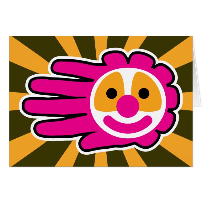 Pink Hair Clown Face Hand (Front Horizontal)