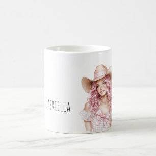 Pink Hair Cowgirl   Coffee Mug