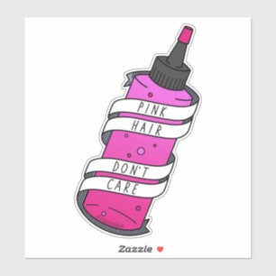 Pink Hair Dye Bottle Teen Girl Funny Cartoon