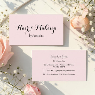 Pink Hair Makeup Beauty Salon Simple  Business Card