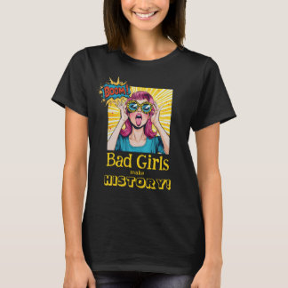 Pink Hair Popart Girl Feminism T-Shirt