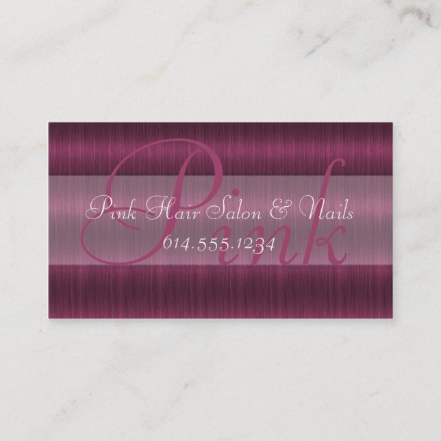 Pink Hair Salon Stylist Beautician Business Cards (Front)