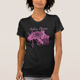 Pink Hair Stylist Logo T-Shirt