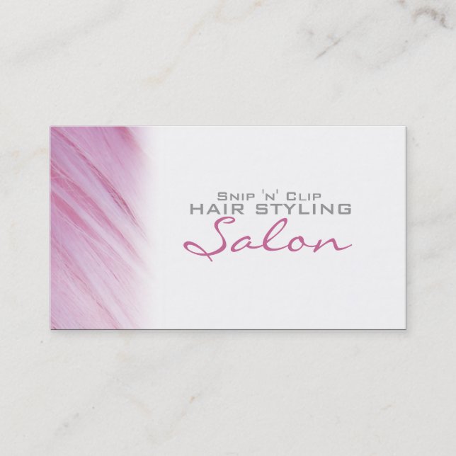 Pink Hair Stylist Salon Appointment Business Card (Front)