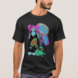 Pink Haired Beauty With Kindred Spirited Jellyfish T-Shirt