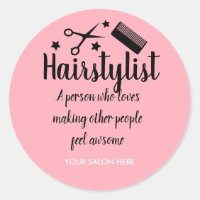 Pink Hairstylist Quote Funny Hairdresser Stars