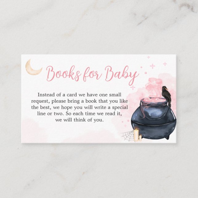 Pink Halloween A Baby is Brewing Books for Baby Enclosure Card (Front)