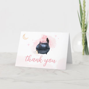 Pink Halloween A Baby is Brewing  Thank You Card