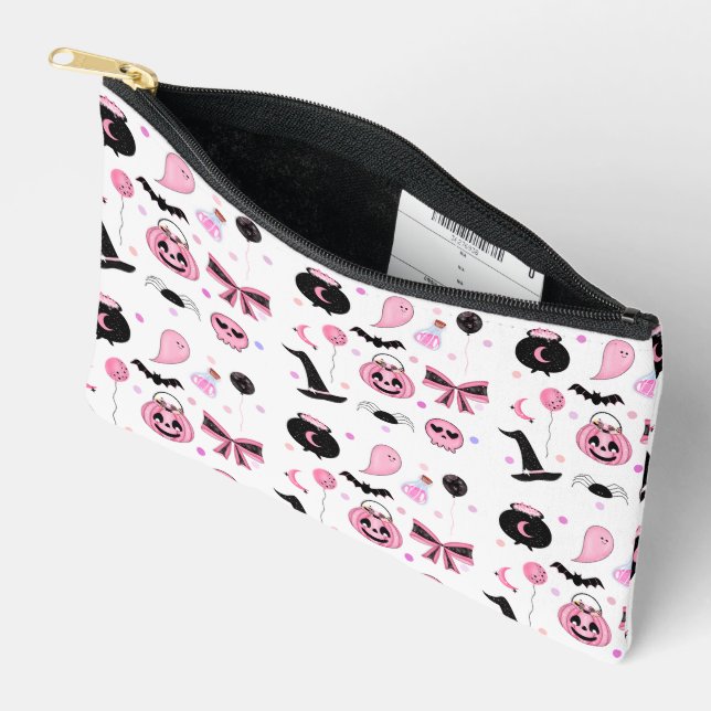 Pink Halloween Accessory Pouch (Open)