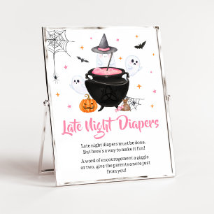 Pink Halloween Baby is Brewing Late Night Diapers Poster