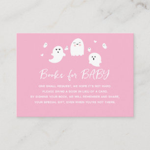 Pink Halloween Baby Shower Books for Baby Enclosure Card