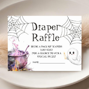 Pink Halloween Baby Shower Diaper Raffle Enclosure Card