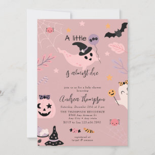 Pink Halloween Baby Shower Invitation