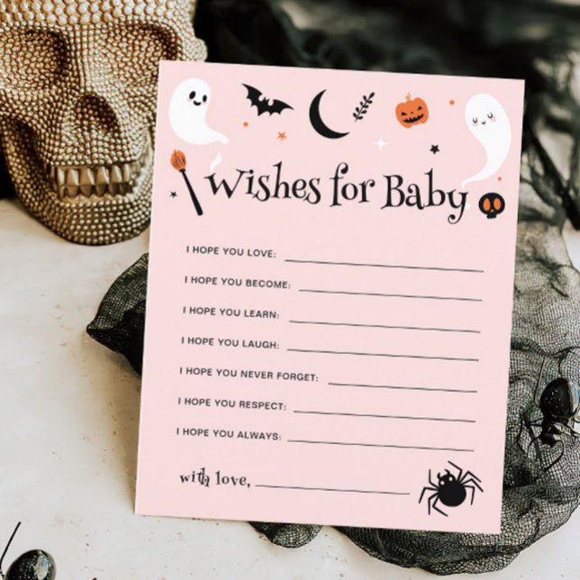 Pink Halloween Baby Shower Wishes for Baby Game (Creator Uploaded)