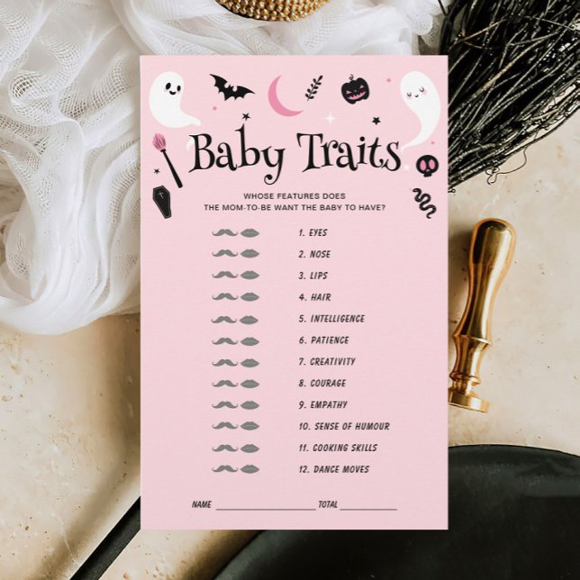 Pink Halloween Baby Traits Shower Game (Creator Uploaded)