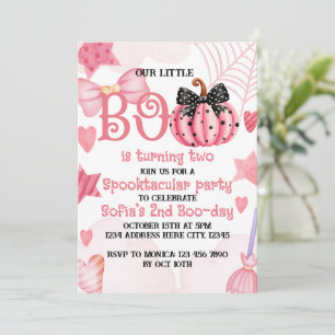 Pink Halloween Birthday Invitation