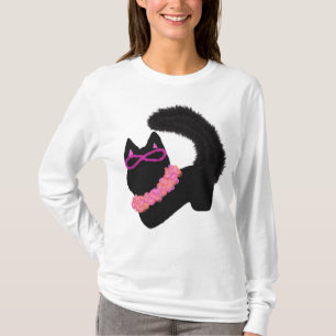 Pink Halloween black cat costume T-Shirt