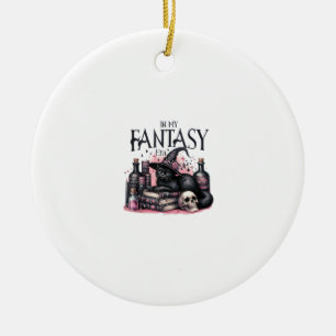 Pink Halloween Black Cat Spell Books Potions Witch Ceramic Tree Decoration