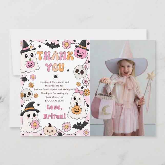 Pink Halloween Boo Invitation (Front)