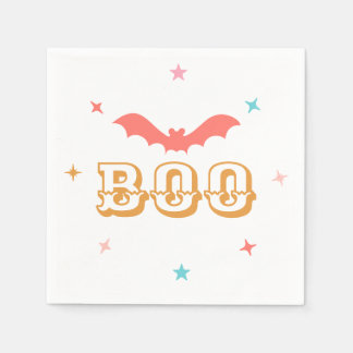 Pink Halloween Boo Paper Napkin