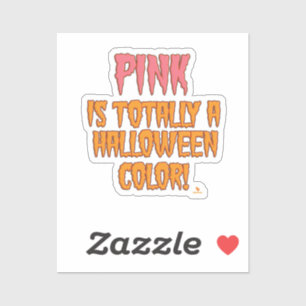 Pink Halloween Colour Fun Art Vinyl Sticker