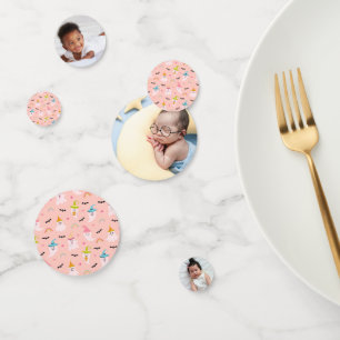 Pink Halloween Custom 3-Photo Little Boo Pattern Confetti