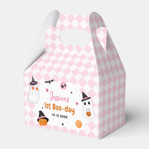 Pink Halloween Cute Ghost 1st Birthday Favour Box