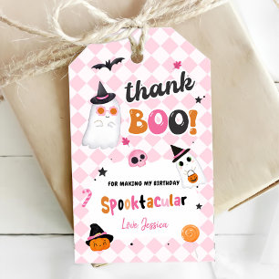 Pink Halloween Cute Ghost 1st Birthday Gift Tags