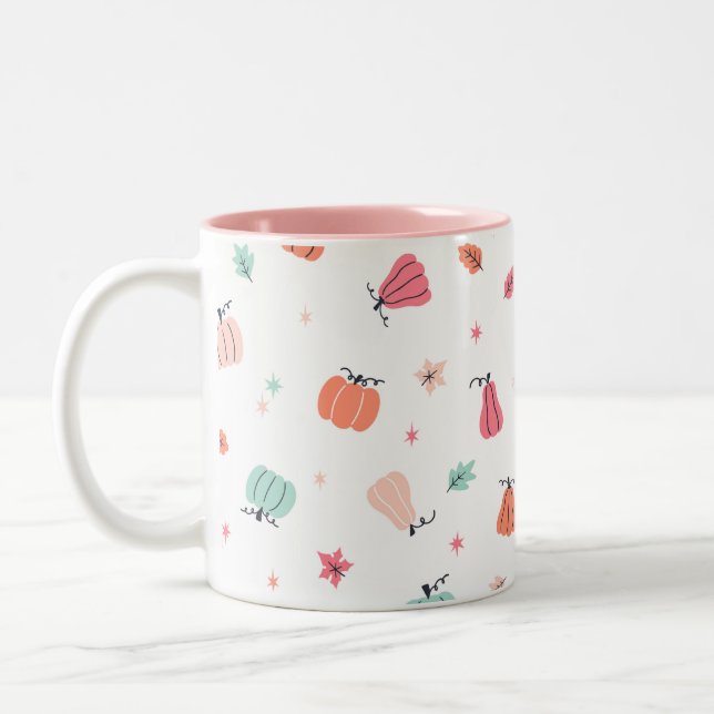 Pink Halloween cute Pumpkins  Coffee Mug  (Left)