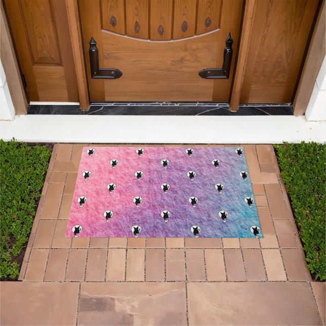 Pink Halloween Doormat by Adiela Akoo (Outdoor)