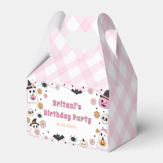 Pink Halloween Favour Box (Front Side)