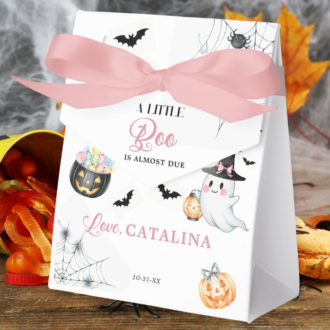 Pink Halloween Ghost Baby Shower Favour Box (Creator Uploaded)