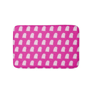 Pink Halloween Ghosts and Polka Dots Bath Mat
