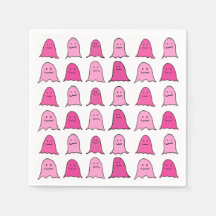 Pink Halloween Ghosts Napkin