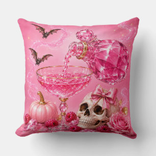 Pink Halloween Girls Night   Boo Ze Cocktail Party Cushion