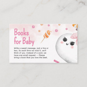 Pink Halloween It's a Girl Baby Books for Baby Enclosure Card