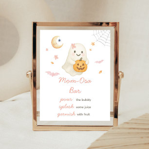 Pink Halloween Little Boo Mum Osa Bar Sign