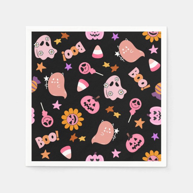 Pink Halloween Napkin (Front)