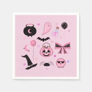 Pink Halloween Napkin