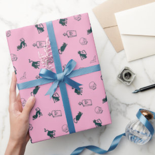 Pink Halloween Pattern Gift Wrap 💀