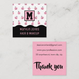 PINK HALLOWEEN PUMPKIN SQUARE BUSINESS CARD