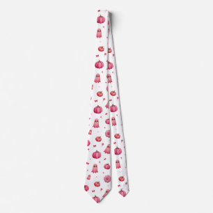 Pink Halloween Pumpkins Tie