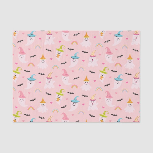 Pink Halloween Tissue Paper (Front)