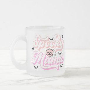 Pink Halloween Vibes for Moms Who Slay Frosted Glass Coffee Mug