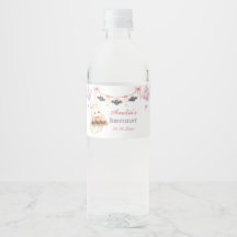 Pink Halloween Water Bottle Label Little Boo
