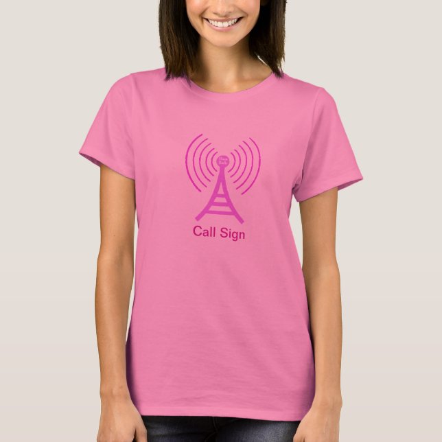 Pink Ham Radio Receiver Tshirt (Front)