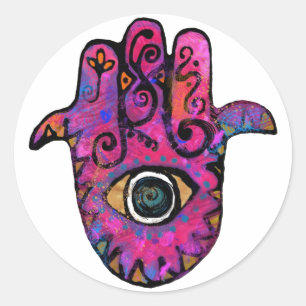 **PINK HAMSA** CLASSIC ROUND STICKER