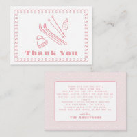 Pink Hand-Drawn Après Bébé Baby Shower Thank You